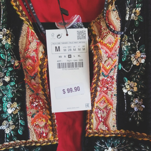NWT Zara Embellished Velvet Jacket - Picture 8 of 8